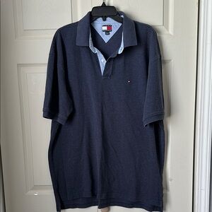 Tommy Hilfiger Blue Polo Shirt Classic Style Size XXL